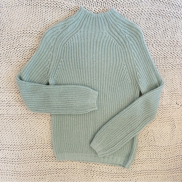 NWOT H&M Blue Glittery Women's High Neck Sweater Size XS - Picture 2 of 5